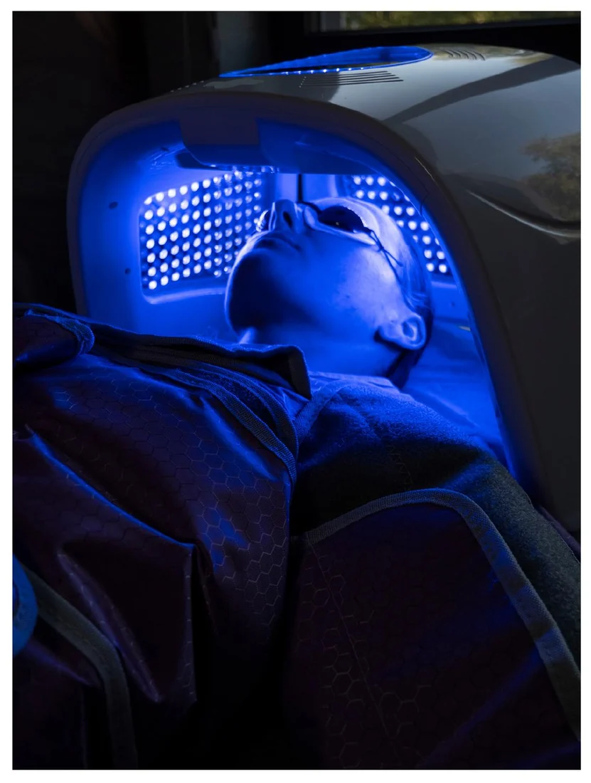 Terapia LED - światło niebieskie